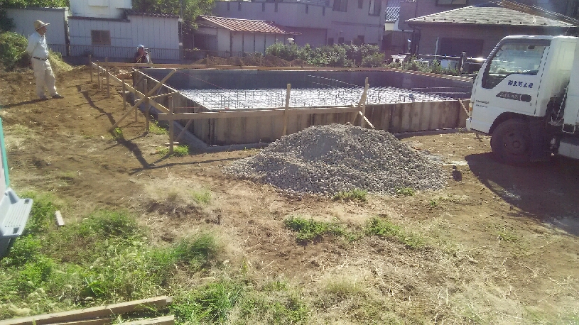 坂東岩井S様邸、基礎工事